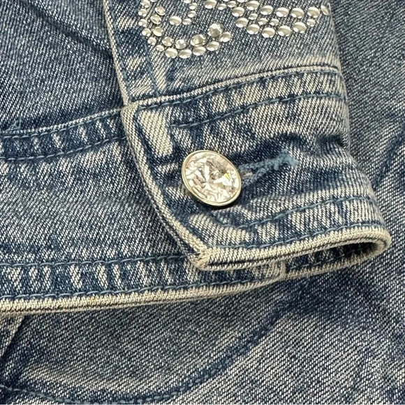 Christine Alexander 1990s Vintage Denim Jacket with Crystal Rhinestone Large - Picture 15 of 16